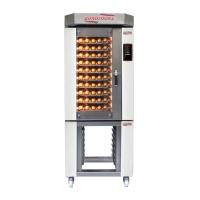 Four boulangerie 10 niveaux 400x800 sur pietement avec hotte aspirante blanc