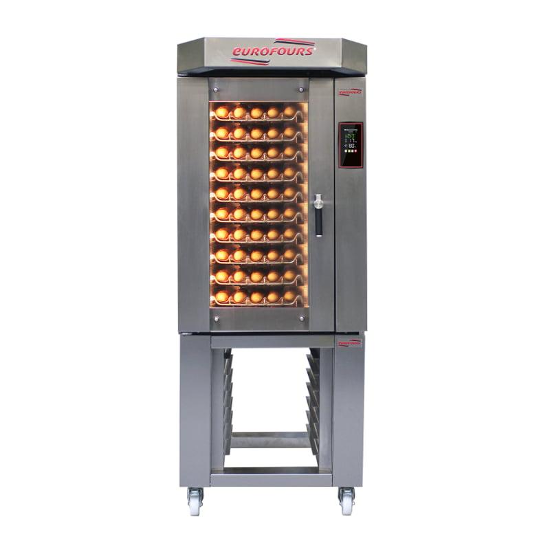 Four boulangerie 10 niveaux 400x800 sur pietement avec hotte aspirante