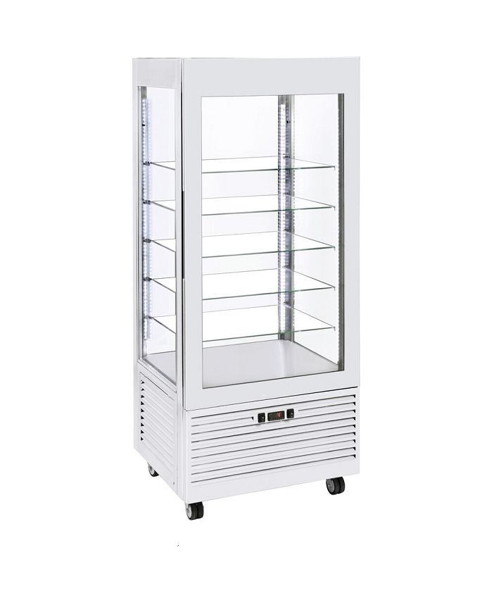 Vitrine négative panoramique 5 niveaux Blanc