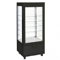 Vitrine froid négatif surgelé 4 faces vitrées Noire