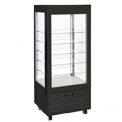 Vitrine froid négatif surgelé 4 faces vitrées Noire