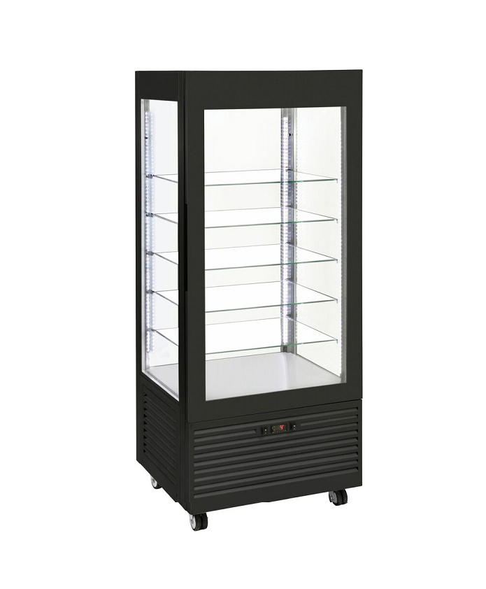 Vitrine froid négatif surgelé 4 faces vitrées Noire